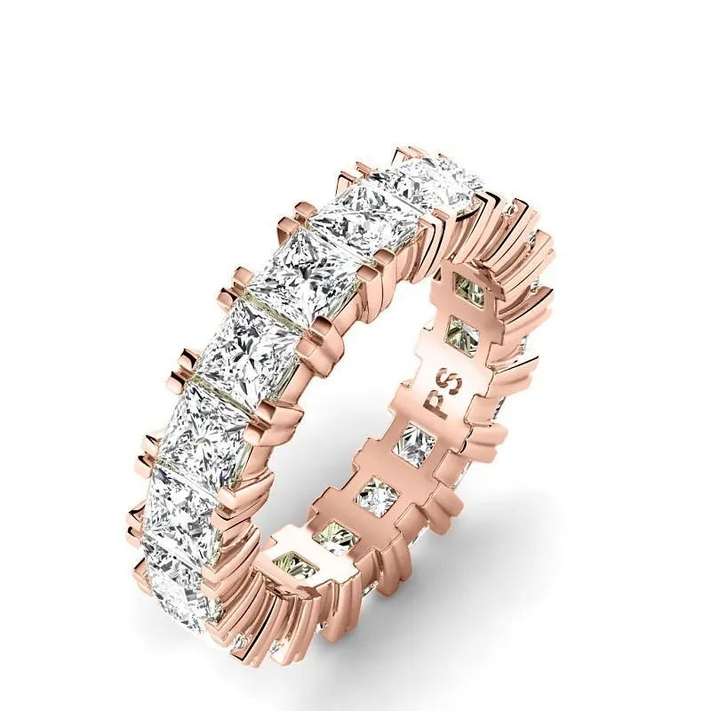 4.60 CT Princess Cut Lab Grown Diamonds - Eternity Ring