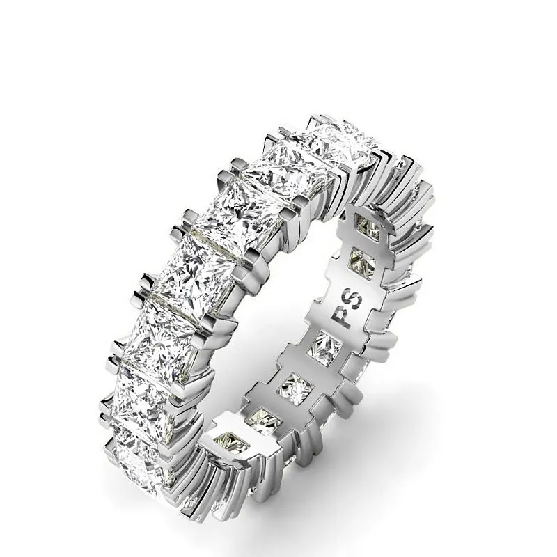 4.60 CT Princess Cut Lab Grown Diamonds - Eternity Ring