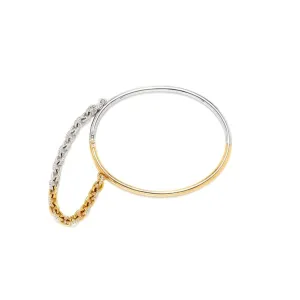 50/50 Diamond Chain Bangle Bracelet