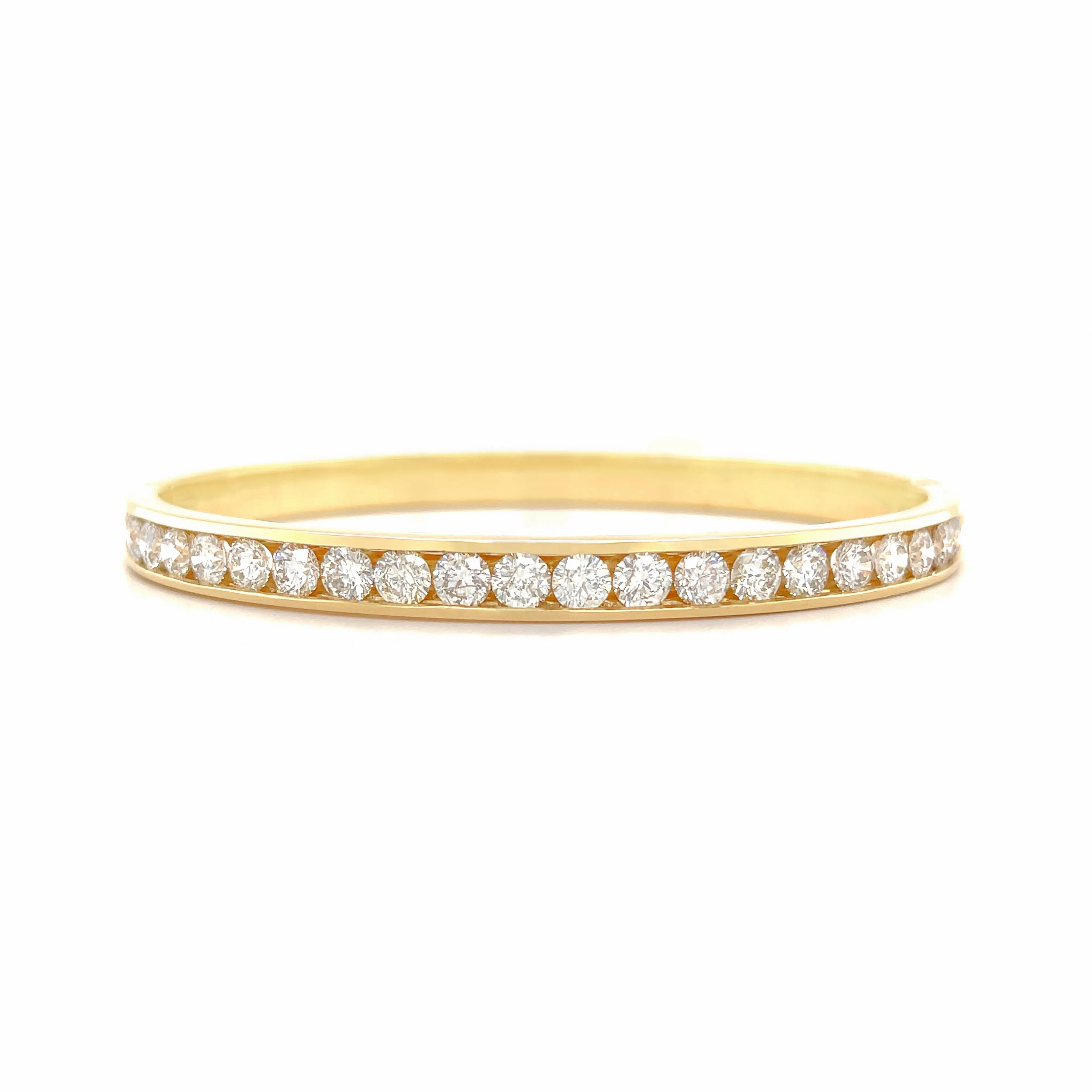5.25 Carat Diamond Bangle in 14k Yellow Gold