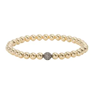 5mm Gold Filled Beads with Champagne Diamond Bead Bracelet