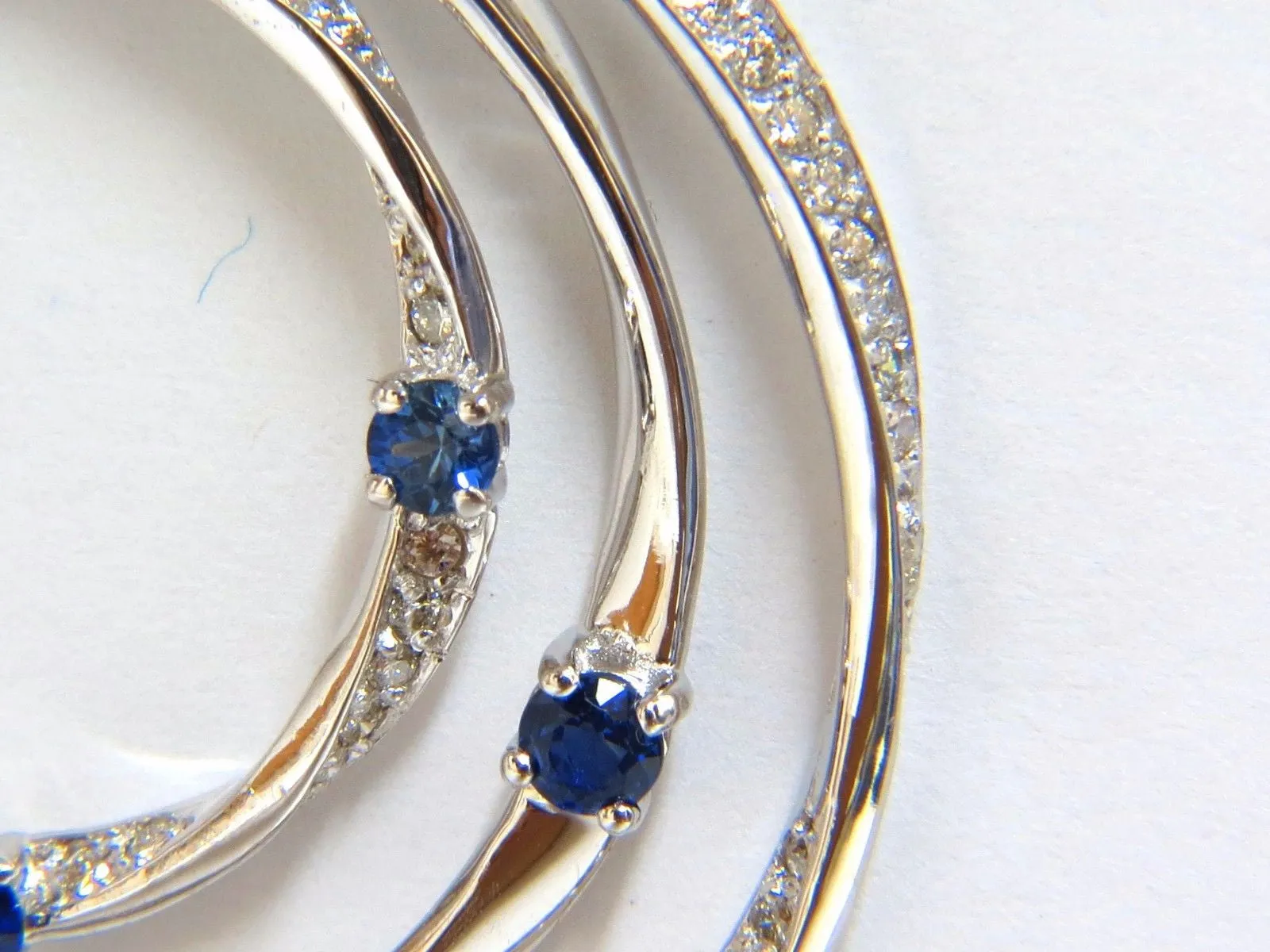 6.00ct Natural Diamonds Sapphire 3 Tier Dangle earrings 14kt Heart