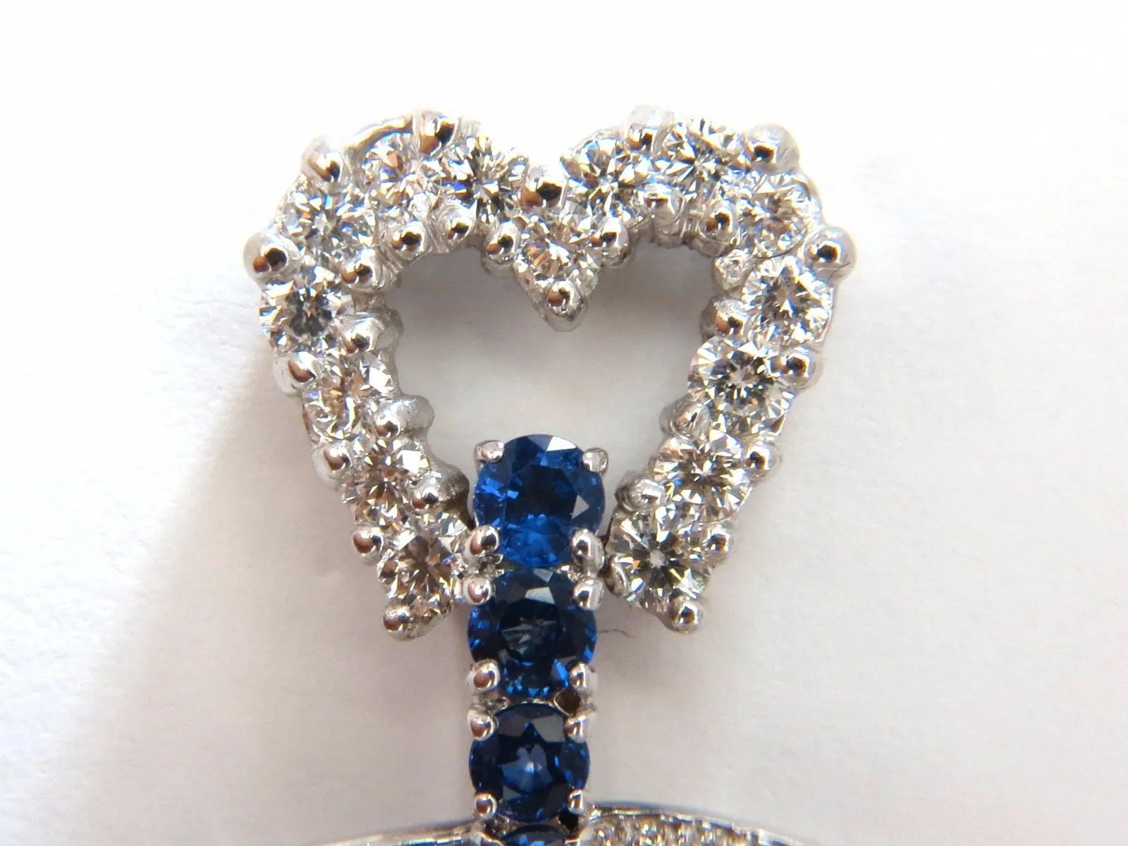 6.00ct Natural Diamonds Sapphire 3 Tier Dangle earrings 14kt Heart