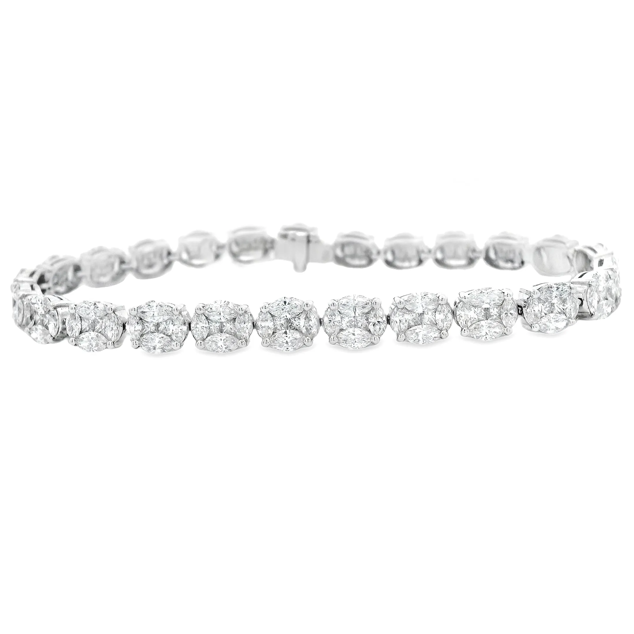 8.08ct 18k White Gold Diamond Bracelet