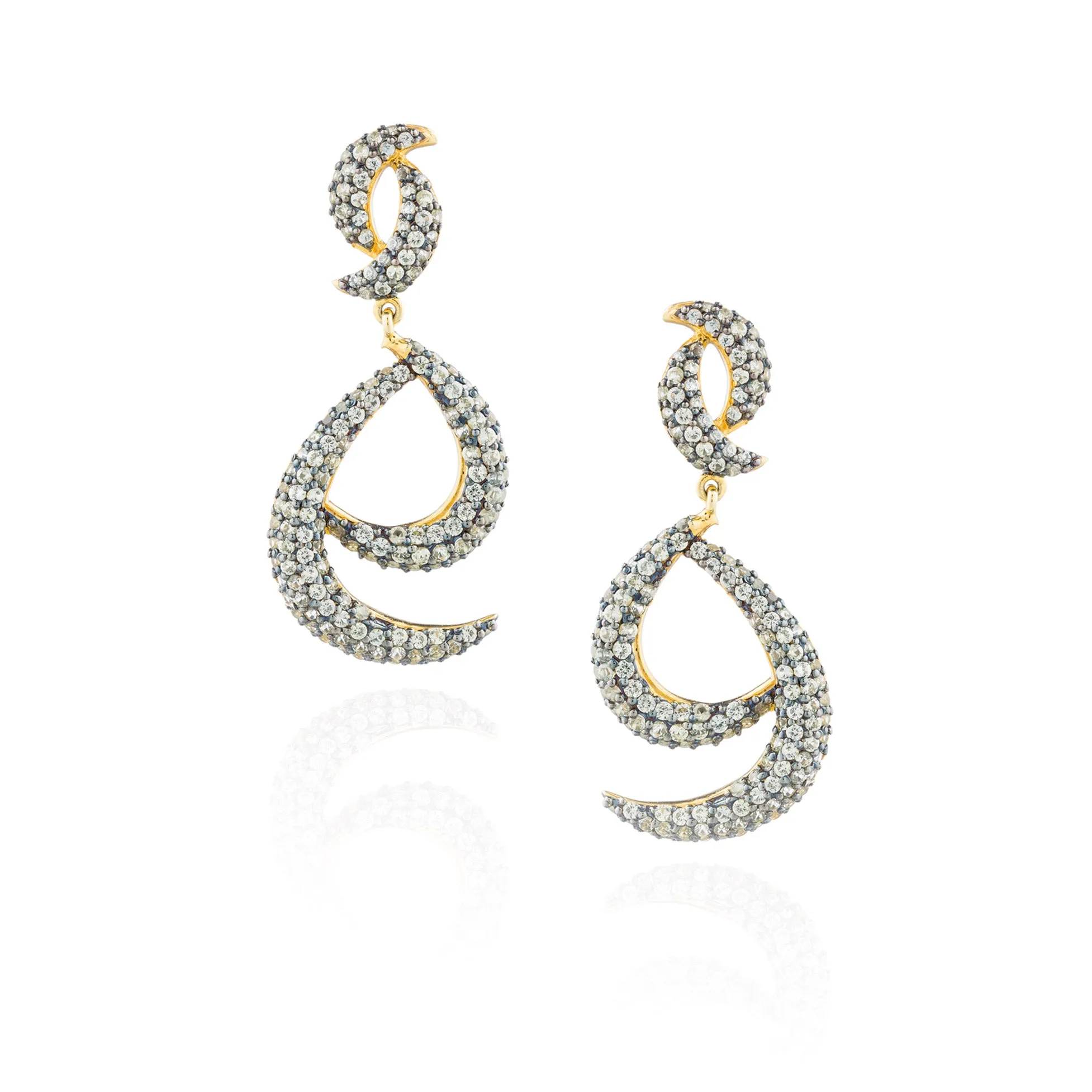 925 Silver Earring with Green Sapphire