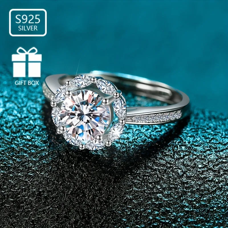 925 Silver Princess Cut Ring with Hearts & Arrows Zirconia Stones