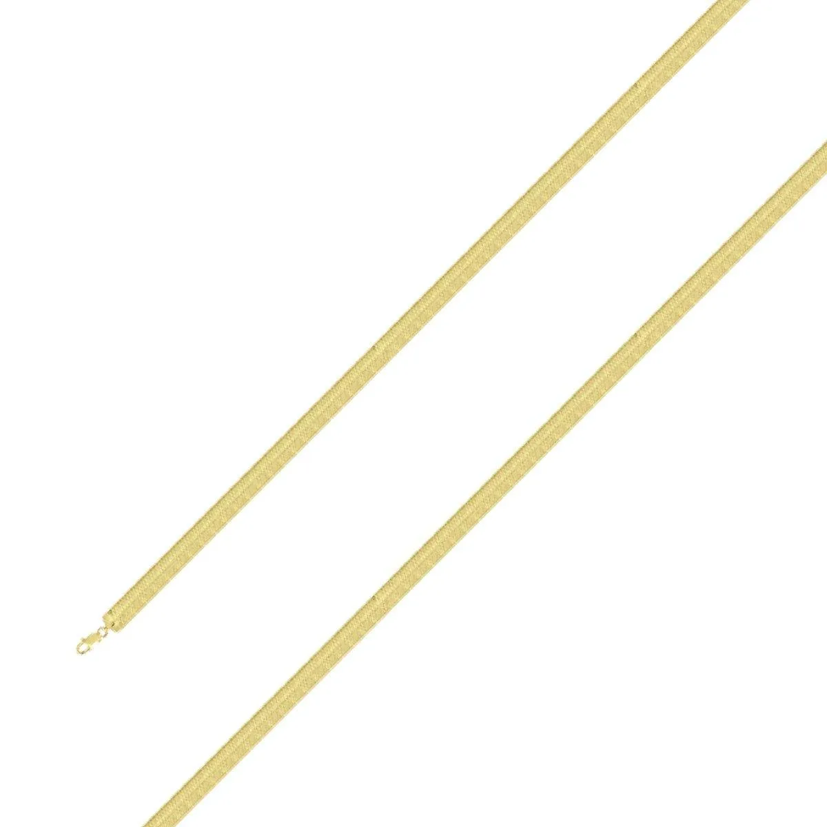 925 Sterling Silver 4mm Gold Plated Herring Bone Chain Size- 8"