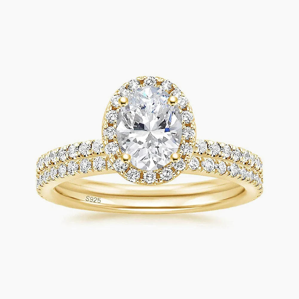 925 Sterling Silver Brilliant Oval Cubic Zirconia Promise Ring