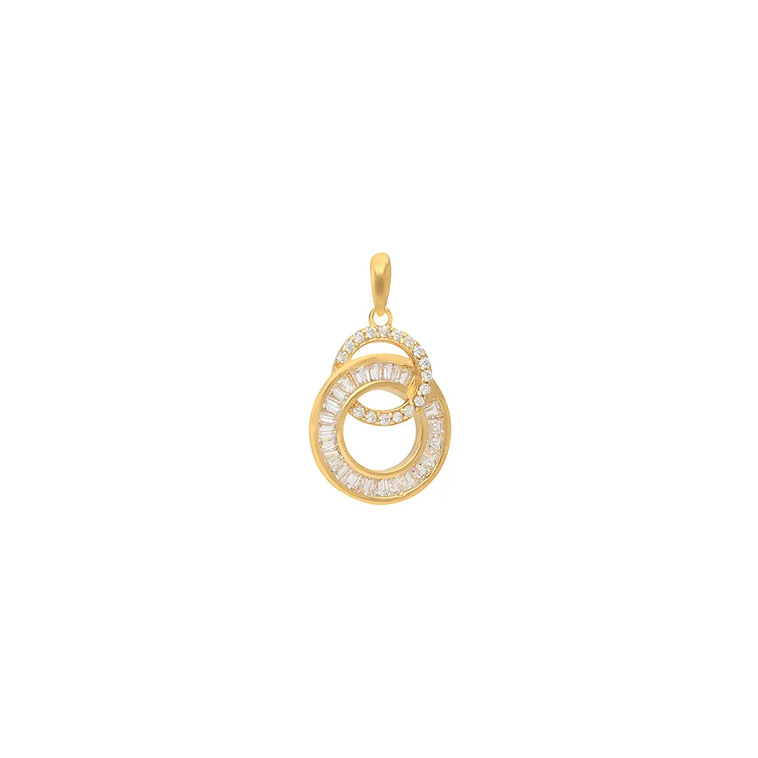 925 Sterling Silver Interlinked Golden Halo Pendant