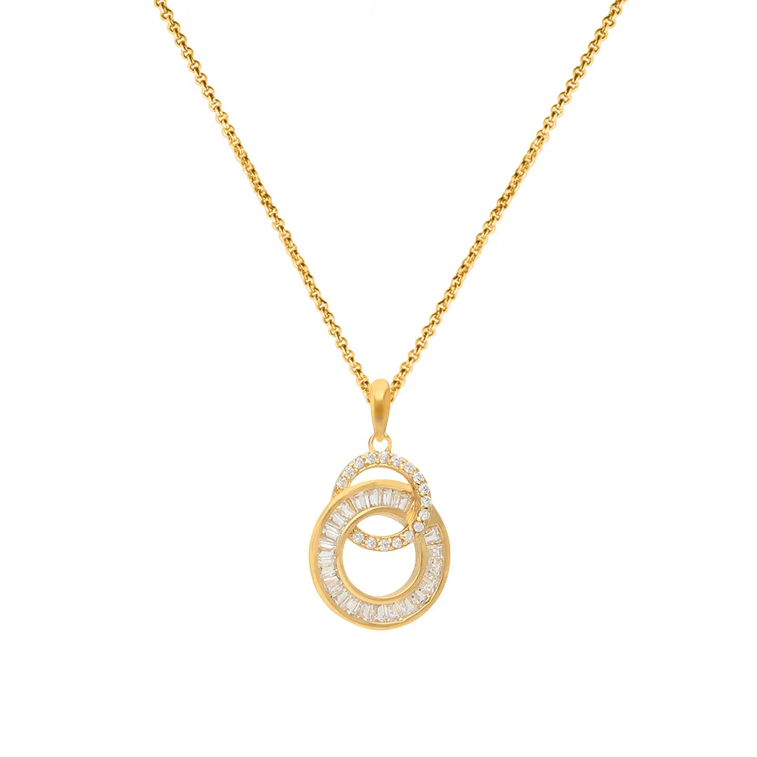 925 Sterling Silver Interlinked Golden Halo Pendant