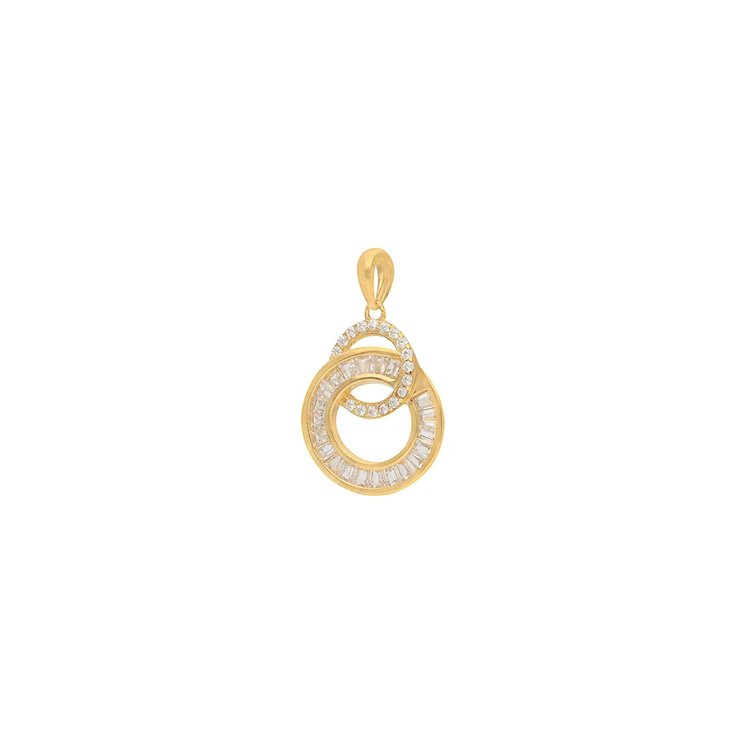 925 Sterling Silver Interlinked Golden Halo Pendant