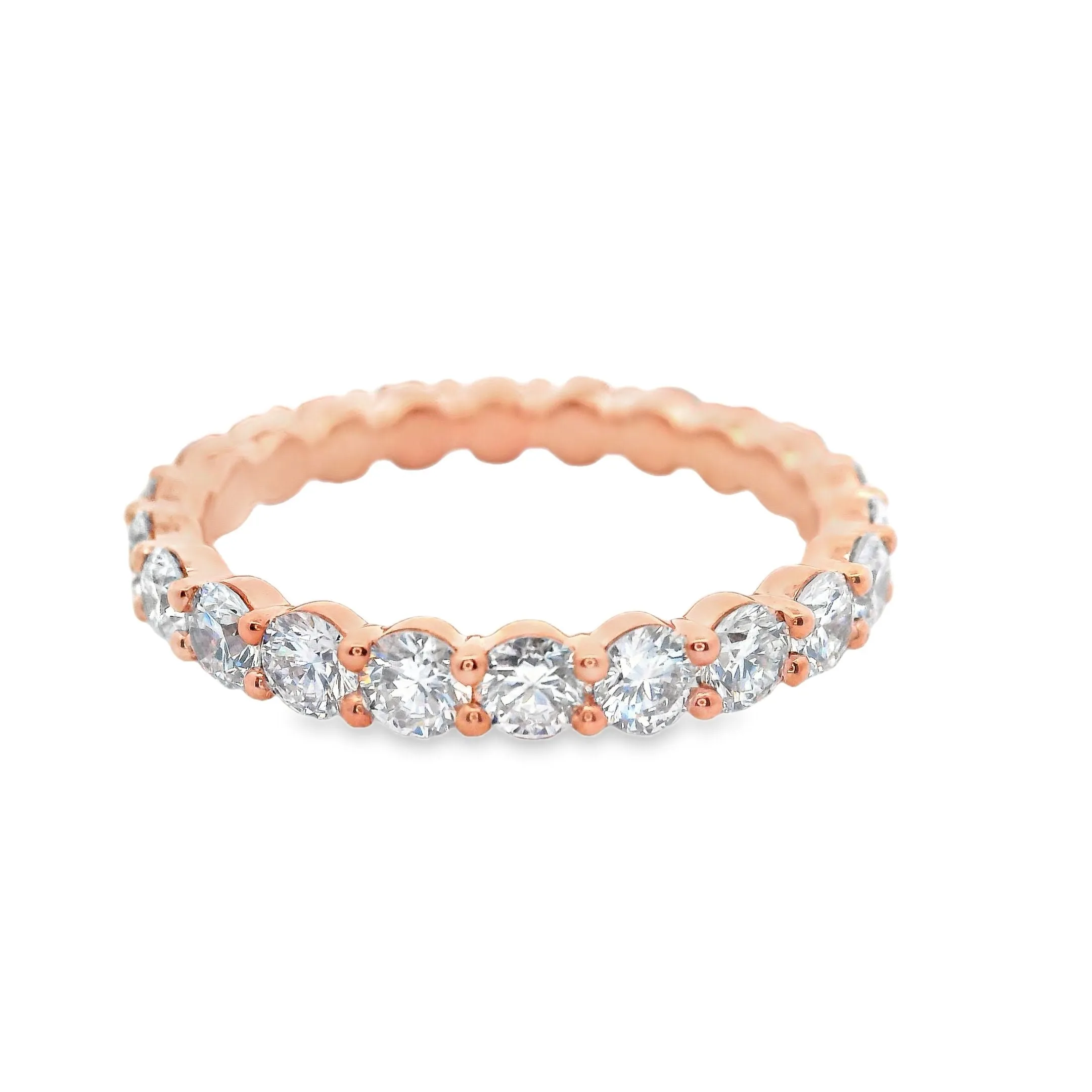 9ct Rose Gold Round Lab Grown Diamond Full Eternity Band TDW= 1.9ct R-00391