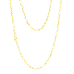 9ct Yellow Gold Fancy Heart 45cm Chain