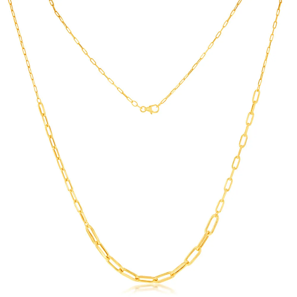 9ct Yellow Gold Silverfilled Paperclip 60cm Chain