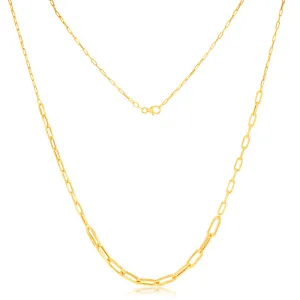 9ct Yellow Gold Silverfilled Paperclip 60cm Chain
