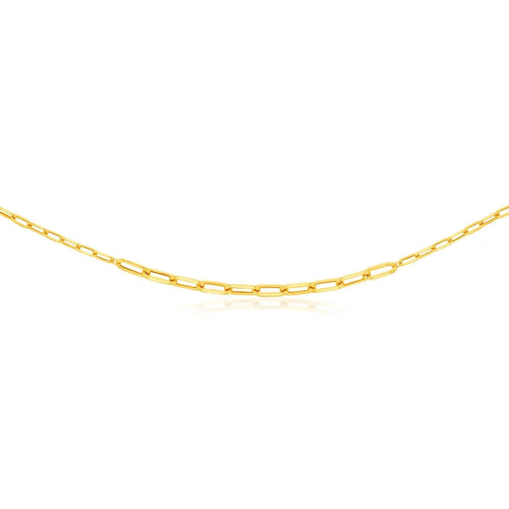 9ct Yellow Gold Silverfilled Paperclip 60cm Chain