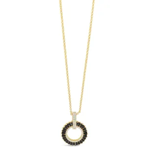 Absolute Gold & Black Baguette Halo Necklace