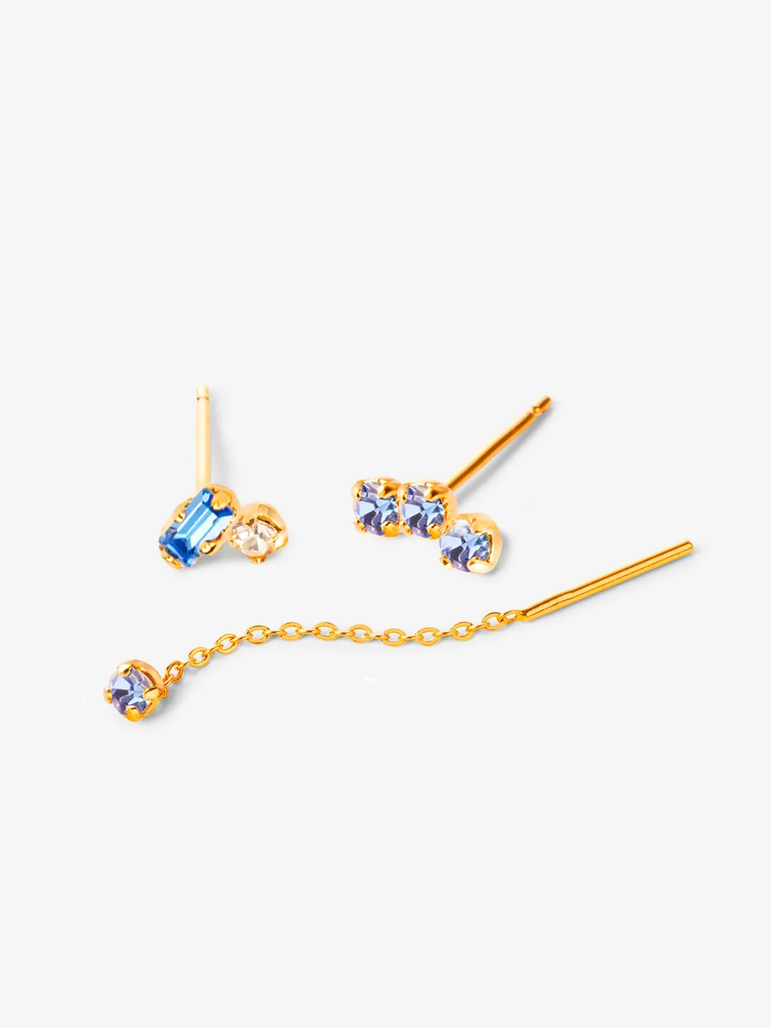 Adam, Gaston & Marius Earring Set Blue