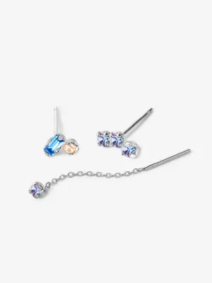 Adam, Gaston & Marius Earring Set Blue