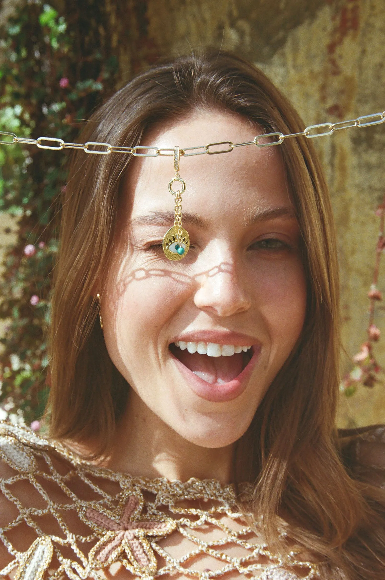 Adella Paperclip Chain Charm Necklace
