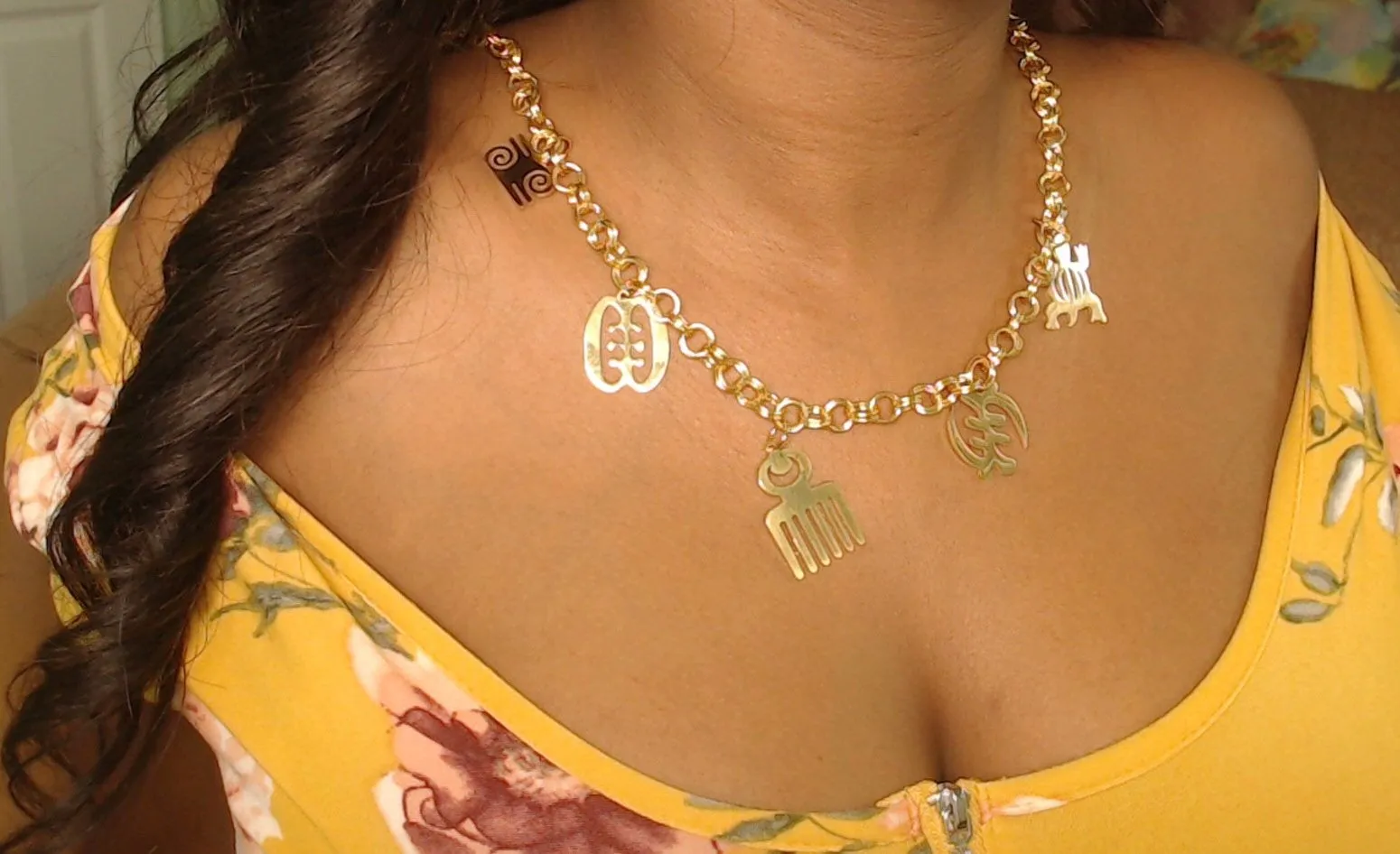 Adinkra Gye Nyame  Necklace, African Symbol Necklaces for Women Gold Adinkra Gye Nyame ,african necklace, ethnic necklace ,adinkra choker