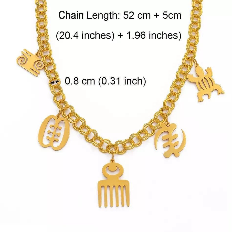 Adinkra Gye Nyame  Necklace, African Symbol Necklaces for Women Gold Adinkra Gye Nyame ,african necklace, ethnic necklace ,adinkra choker