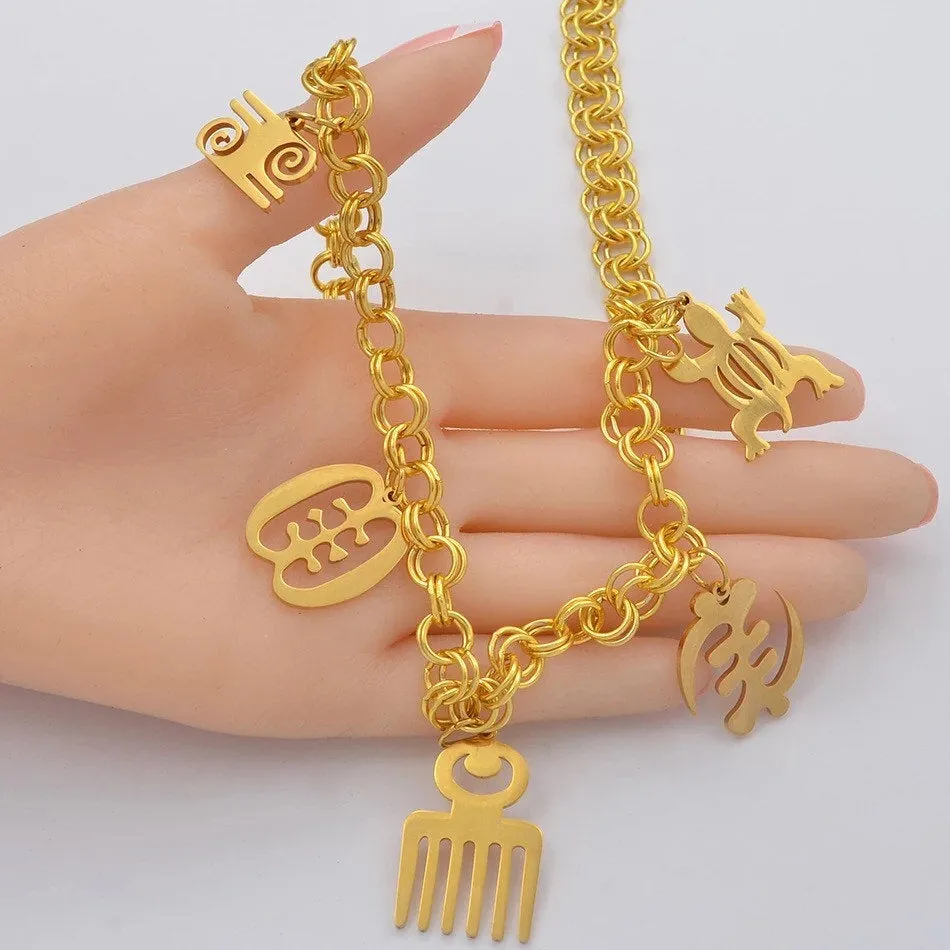 Adinkra Gye Nyame  Necklace, African Symbol Necklaces for Women Gold Adinkra Gye Nyame ,african necklace, ethnic necklace ,adinkra choker