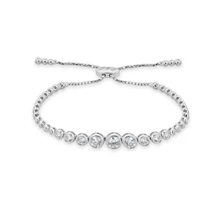 Adjustable Bezel Set Natural Diamond Bracelet