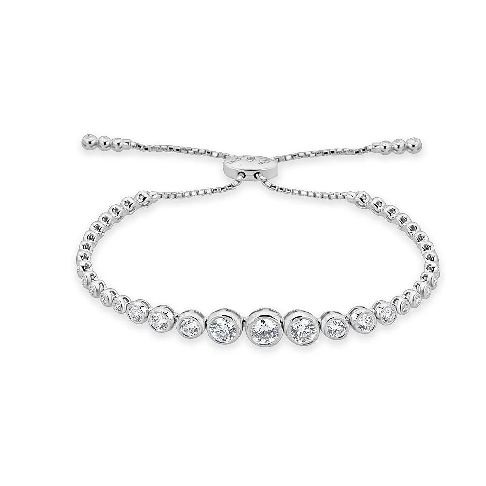 Adjustable Bezel Set Natural Diamond Bracelet