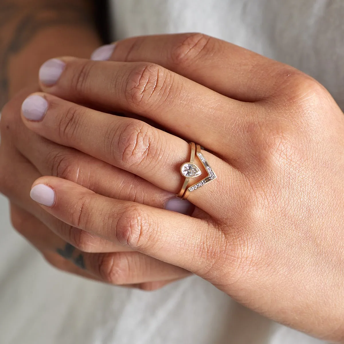 Altus 14k Gold Chevron Stacking Ring
