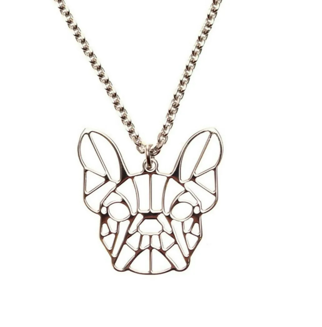 Animal Geometric Necklaces / Bulldog, Bunny, Mouse, Unicorn / Filigree Collection