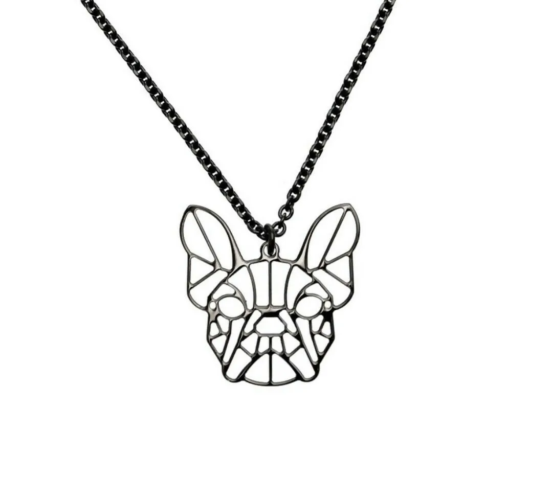 Animal Geometric Necklaces / Bulldog, Bunny, Mouse, Unicorn / Filigree Collection