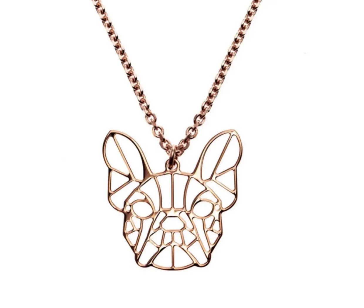 Animal Geometric Necklaces / Bulldog, Bunny, Mouse, Unicorn / Filigree Collection