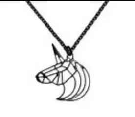 Animal Geometric Necklaces / Bulldog, Bunny, Mouse, Unicorn / Filigree Collection