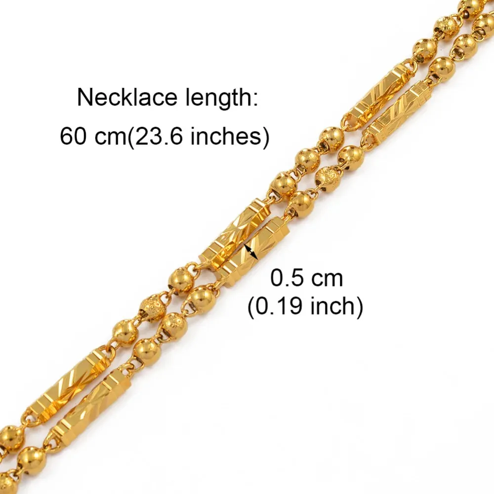 Anniyo 60cm/70cm Beads Chain Bamboo Necklaces for Women Men Chain Gold Color African Jewelry Hawaiian #194006