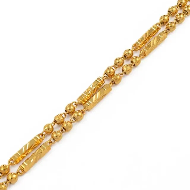 Anniyo 60cm/70cm Beads Chain Bamboo Necklaces for Women Men Chain Gold Color African Jewelry Hawaiian #194006