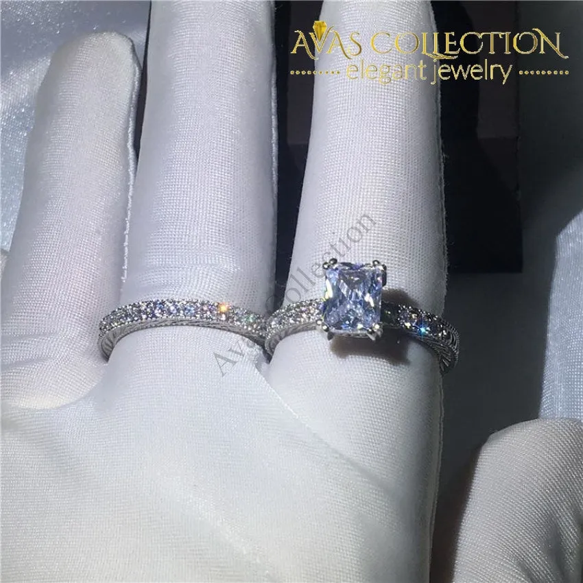 Antique Wedding Set- Princess Cut
