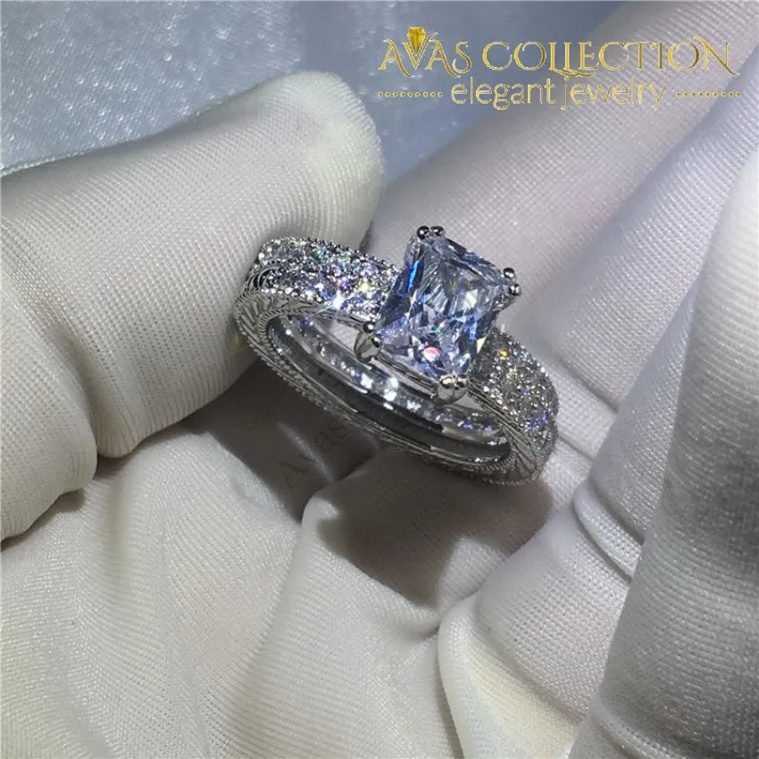 Antique Wedding Set- Princess Cut