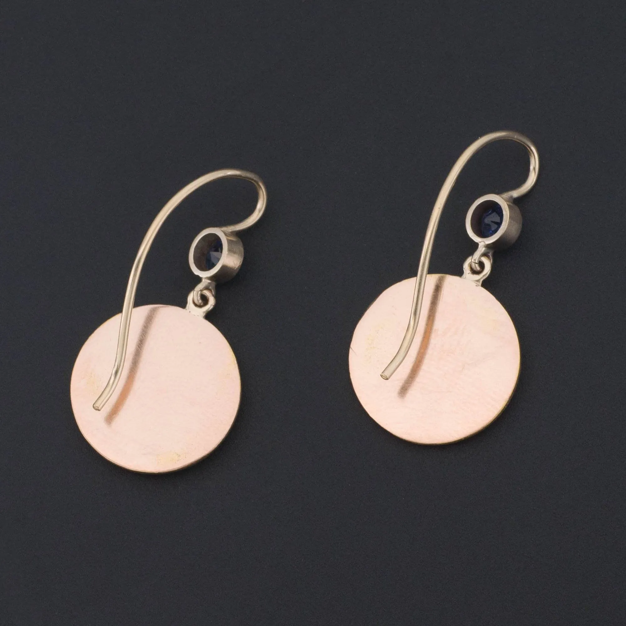 Art Nouveau Lady Earrings | Gold & Sapphire Earrings