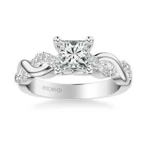 Artcarved "Gabriella" Princess Cut Twist Diamond Engagement Ring