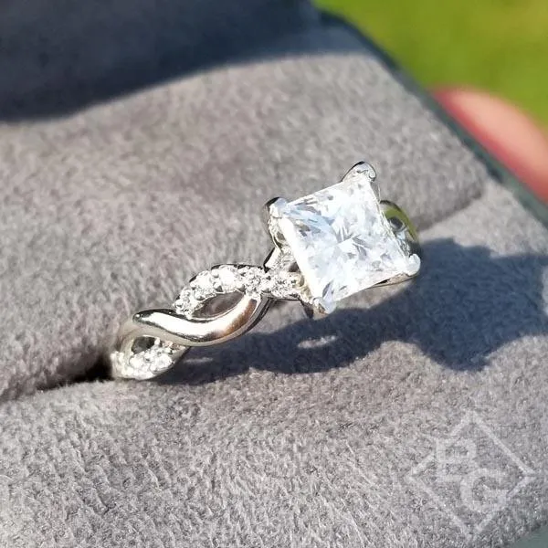 Artcarved "Gabriella" Princess Cut Twist Diamond Engagement Ring