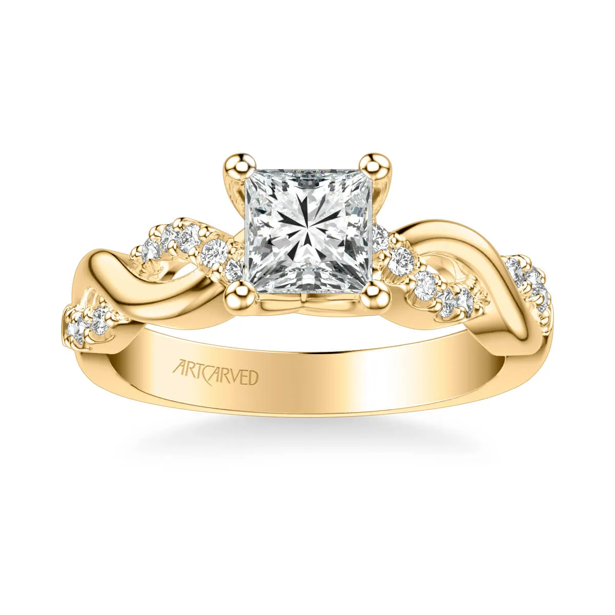 Artcarved "Gabriella" Princess Cut Twist Diamond Engagement Ring