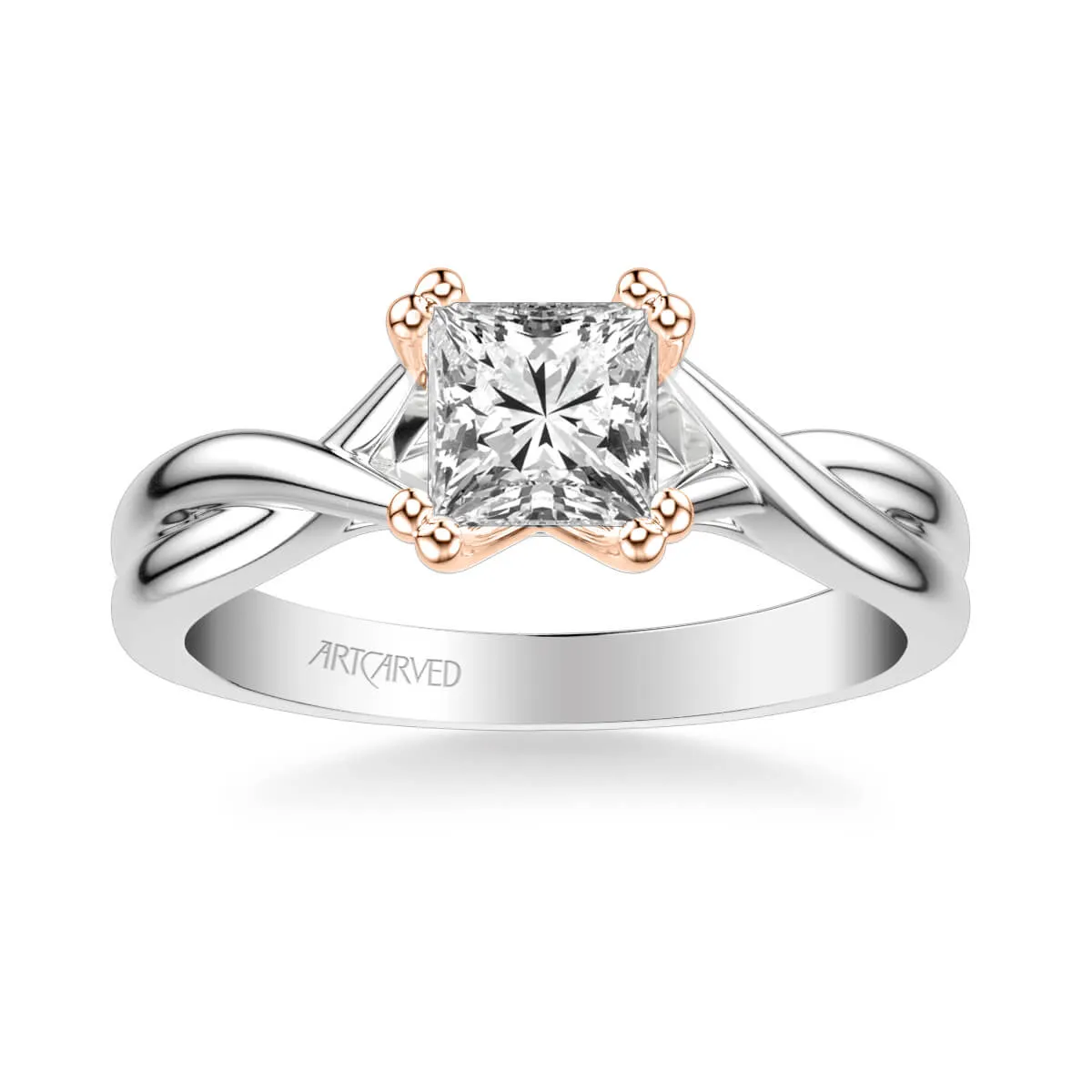Artcarved "Solitude" Twist Princess Cut Diamond Engagement Ring
