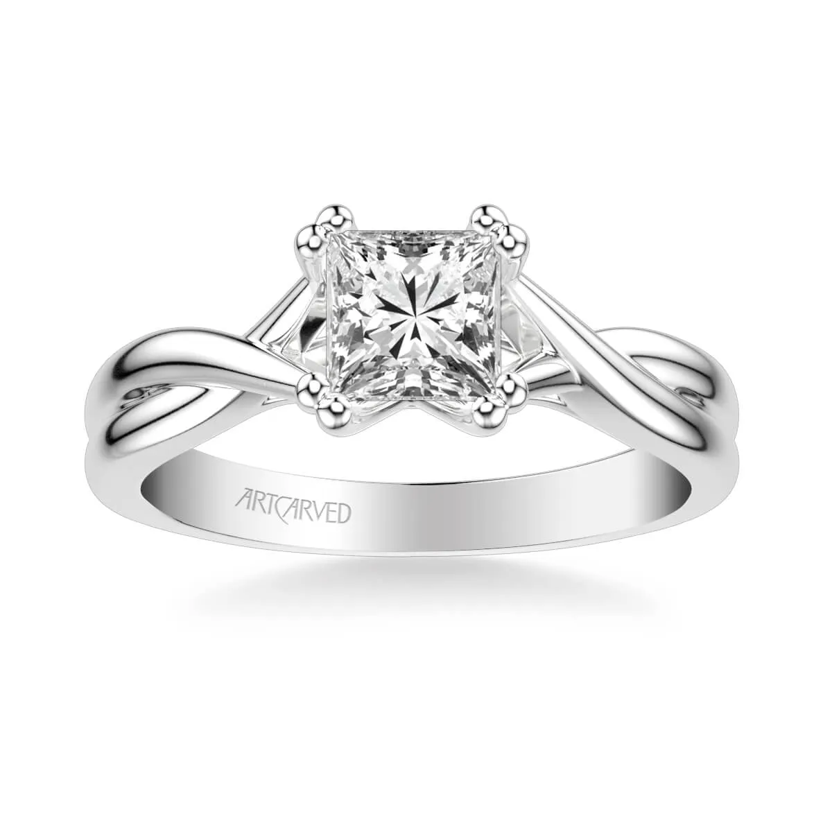 Artcarved "Solitude" Twist Princess Cut Diamond Engagement Ring