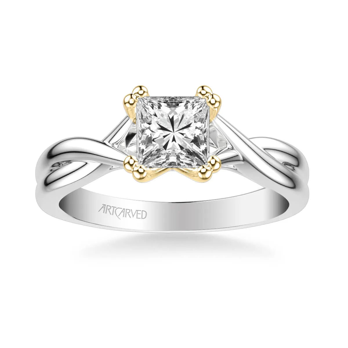 Artcarved "Solitude" Twist Princess Cut Diamond Engagement Ring
