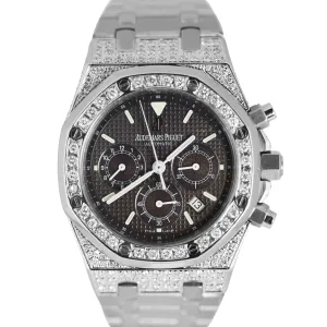 Audemars Piguet Royal Oak Chronograph Steel DIAMONDS Black 39mm 25860ST Watch