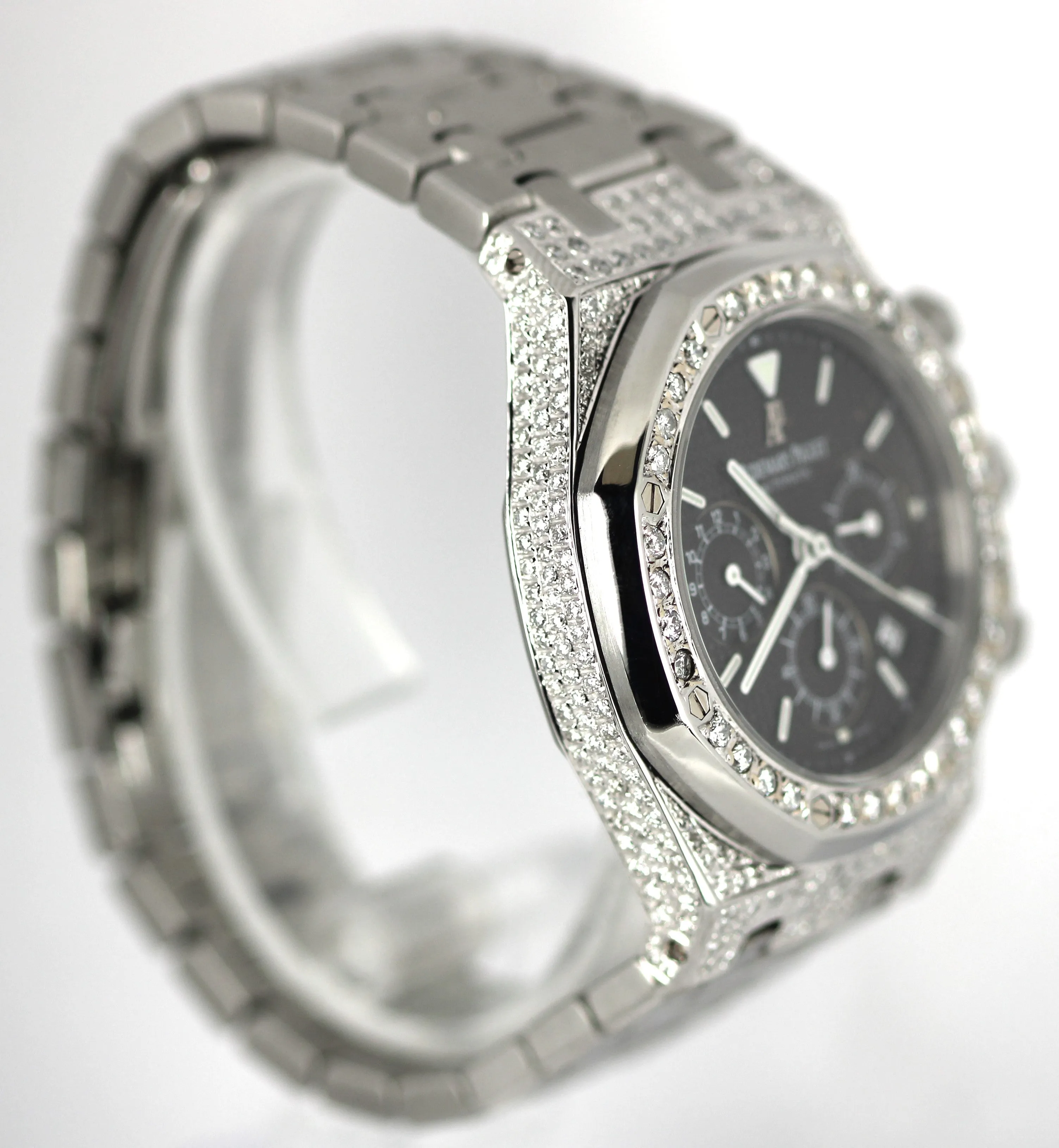 Audemars Piguet Royal Oak Chronograph Steel DIAMONDS Black 39mm 25860ST Watch