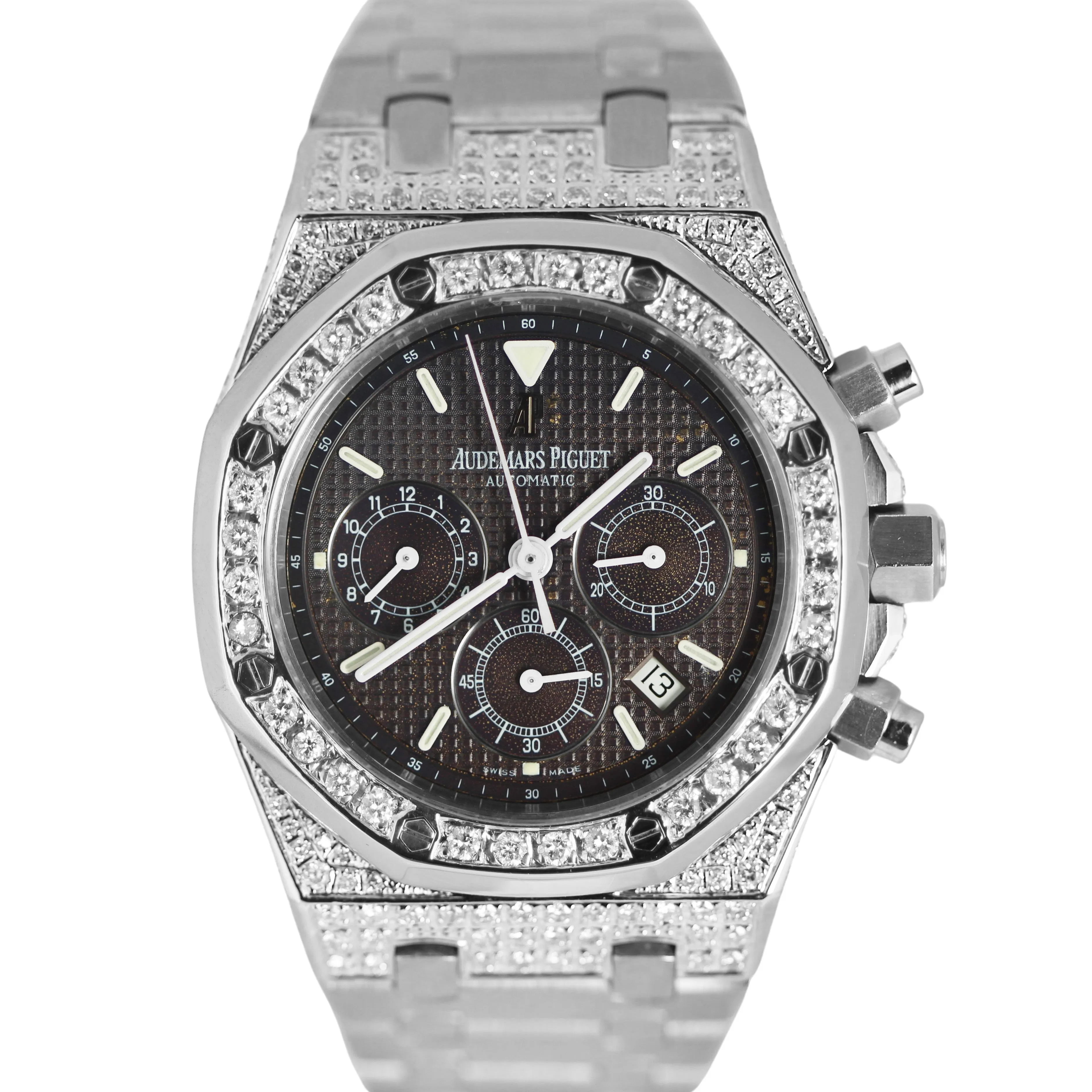Audemars Piguet Royal Oak Chronograph Steel DIAMONDS Black 39mm 25860ST Watch