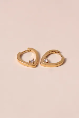 Audrey gold heart hoop earrings