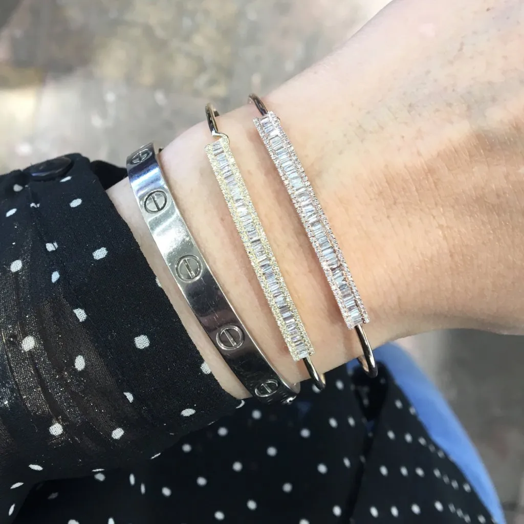 Baguette Diamond Latch Bracelet
